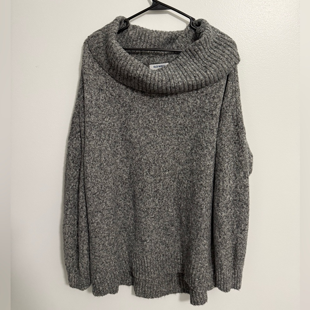 Old Navy Heather Gray Cowl Neck Sweater